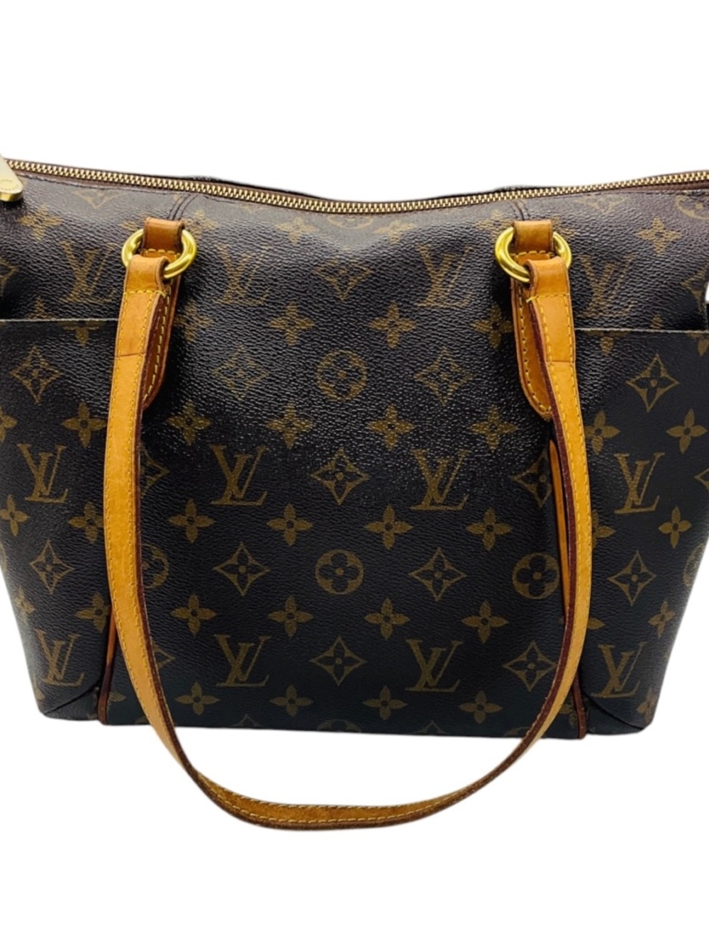 LOUIS VUITTON BROWN MONOGRAM CANVAS DOUBLE TOP HANDLE TOTE HANDBAG